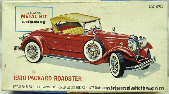 Hubley 1/22 1930 Packard Model 740 Custom Roadster, 860K-500 plastic model kit